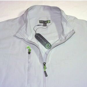 Peter Millar Wind Full Zip  Polyester Vest MS16EZ27, British Grey, L, NWT